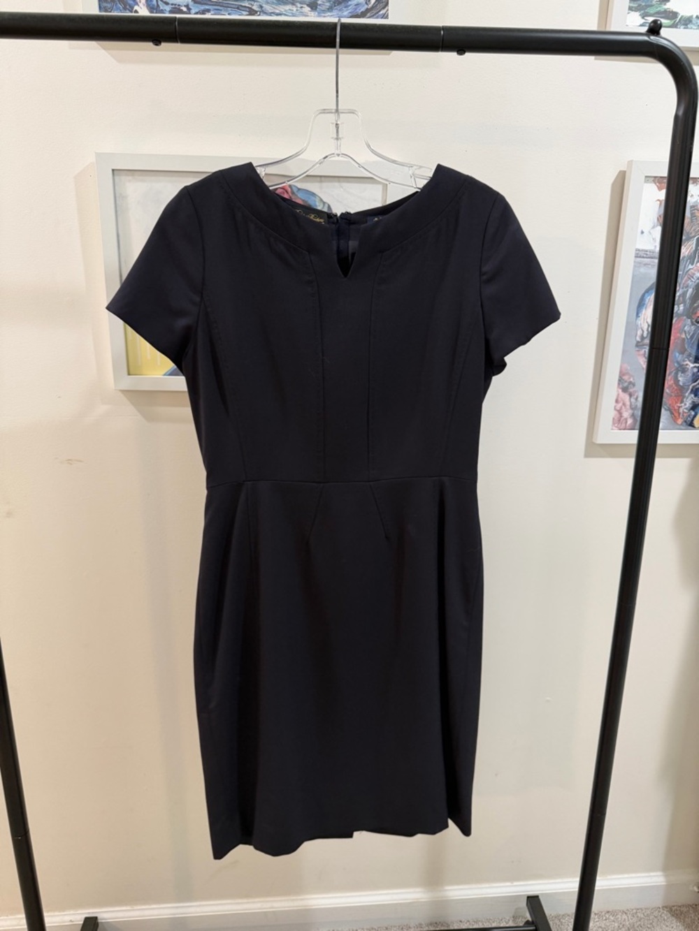 Brooks Brothers Navy Short Sleeve Sheath Dress